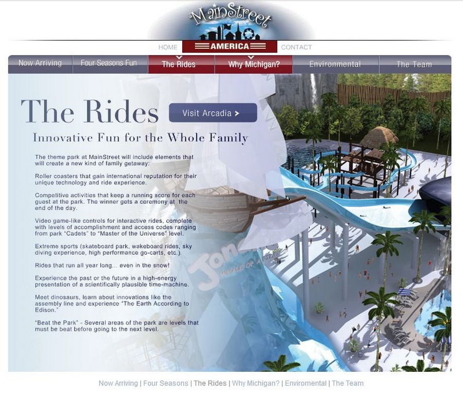 Main Street America Amusement Park (Cancelled) - Recovered From Old Website For Park